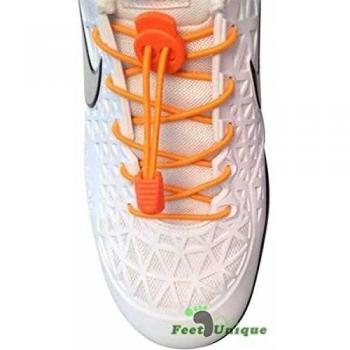 sunfei cordones elásticos para zapatos de Sport, laçage rápido con sistema autobloquant y punta de cuerda. naranja