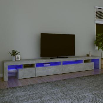 Mueble de TV con luces LED 290x36,5x40 cm gris hormigón