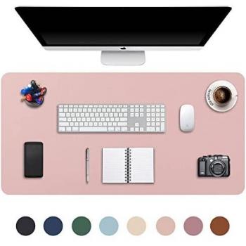 DOBAOJIA Alfombrilla de Ratón Mousepad XXL, Tapete de Escritura Estera Oficina Alfombrilla de Escritorio Protector Escritorio, Cuero PU Impermeable + Gamuza Antideslizante 90 x 43cm