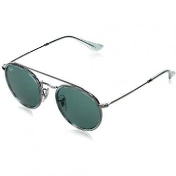 RJ9647S Kids Round Metal Sunglasses, Gunmetal/Light Blue/Petrol Green, 46 mm