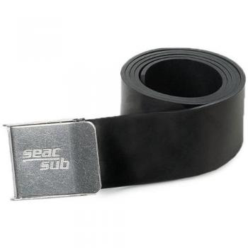 Seac 0990006 Cinturón de Goma con Hebilla, Hombre, Negro, M/L