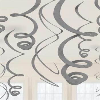 Amscan International – 67055 – 18 – 55 55 cm Plata Plástico Swirls