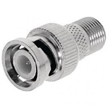 Adaptador de antena BNC macho - F hembra metálico, 10 unidades