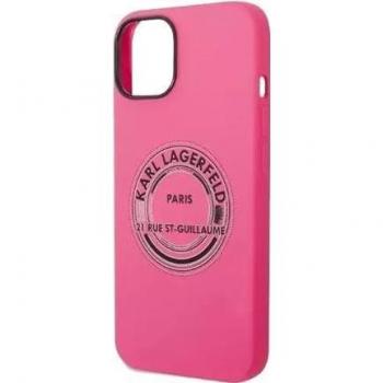 Funda Dura Bicolor Rosa con Logo Redondo Karl Lagerfeld para iPhone 14 Plus