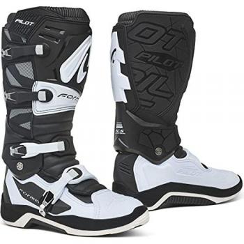 Botas de Moto Homologadas Forma Pilot - Negro Blanco Talla 46