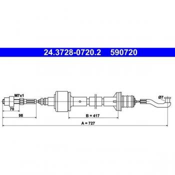 Cable de embrague ATE 24.3728-0720.2