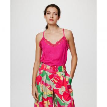 Pink Jacquard Sleeveless Top for Women - XS Spring/Summer Collection