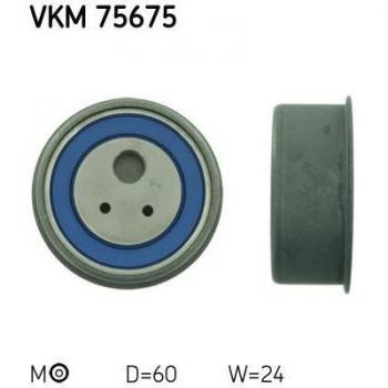 Polea tensora SKF VKM 75675 para correa dentada, incluye características de deflexión y guía