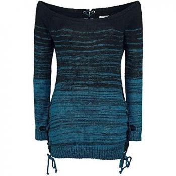 Innocent Thena Top Mujer Jersey de Punto Negro/Azul M, 100% poliacrílico, Regular