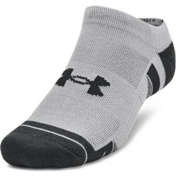 Under Armour Performance Tech No Show Socks 3-Pack - Grey, Size L (7.5-12)