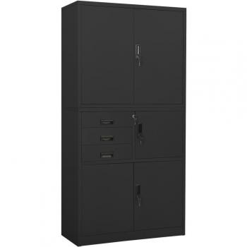 Gabinete de oficina en acero antracita 90x40x180 cm