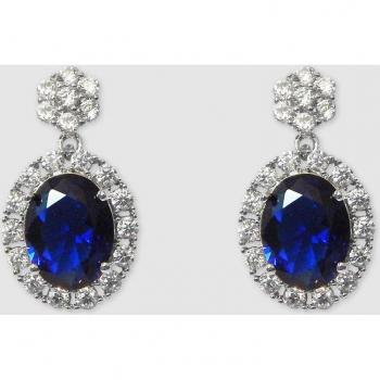 Pendientes Dada Burma vintage azul con circonitas.