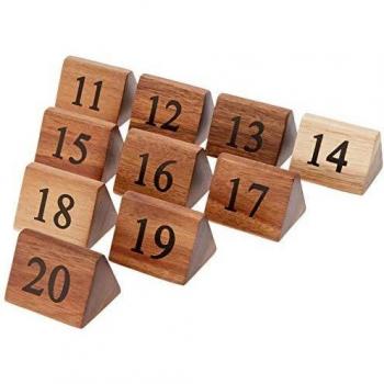Números de Mesa de Madera Decorativos Olympia del 11 al 20 en Color Naranja