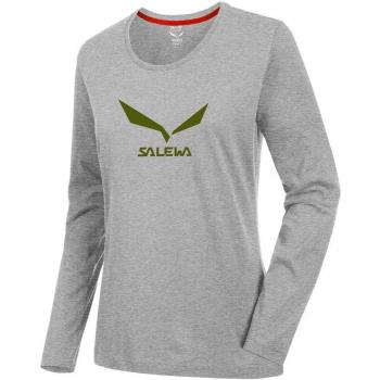Salewa Solidlogo 2 CO W L/S Tee Camiseta de Manga Larga, Mujer, Azul