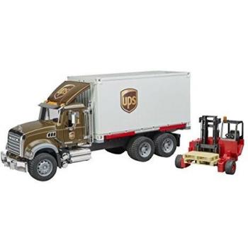 Bruder Camión MACK Granite UPS con Plataforma Intercambiable y Carretilla Elevadora