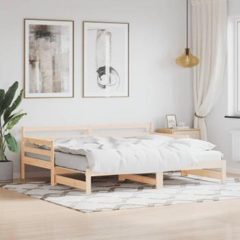Sofá cama nido 80x200 cm madera maciza de pino marrón con cama extraíble