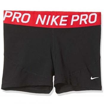NIKE W NP SHRT 3IN Pantalon Corto, Mujer, Black/Gym Red/White, L