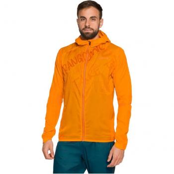 Chaqueta de hombre Courmayeur Trangoworld - Chaqueta Trail Running Naranja, ligera, transpirable, resistente al agua, con capucha ajustable y múltiples bolsillos