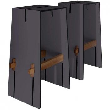 Conmoto Tension - Taburete de bar antracita/teca/incl. almohada antracita/H: 75cm