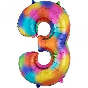 Amscan International- Globo, Color s/shape: 3 rainbow splash, Small