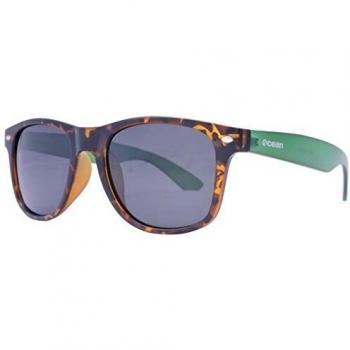 Ocean Sunglasses Beach Wayfarer - Gafas de Sol polarizadas - Montura : Marrón/Verde Transparente - Lentes : Ahumadas