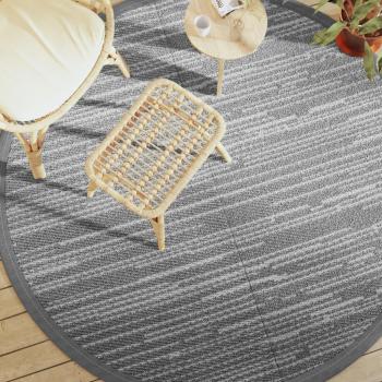 Alfombra de exterior PP gris Ø200 cm Vidaxl