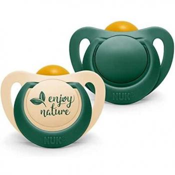Nuk - Chupete Anatómico For Nature Látex Talla 2 (6-18 meses) Eucalipto Verde Pack de 2 Unidades