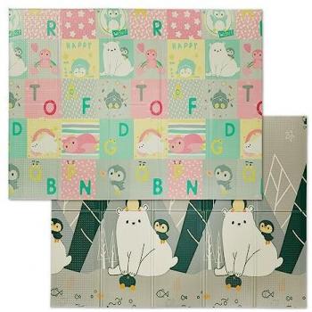 Alfombra de Juego Reversible para Niños con Animales, Colchoneta Gateo Lavable 195x146 cm, Goma XPE Multicolor