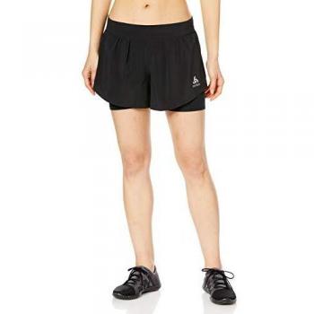 Odlo Zeroweight Pro 2 en 1 Pantalones Cortos para Mujer, Color Negro, Talla XS