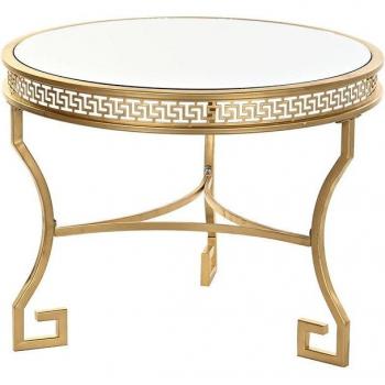 Mesita auxiliar metal espejo 61 x 61 x 46 dorado