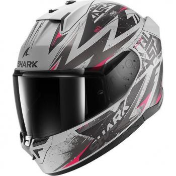 Casco Integral D-Skwal 3 Blast-R Shark, color Plateado-Violeta-Negro, talla XS