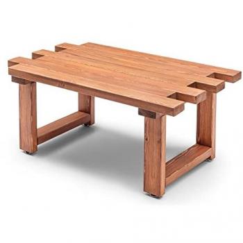 Mesa de Centro Rústica para Jardín de Pino Macizo