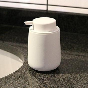 zona Jabón Bomba Nova One, de loza con Soft Touch, color blanco de 11,5 cm H