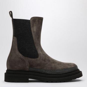 Brunello Cucinelli Women's Suede Chelsea Boot in Brown | Size 38 | MZSFG2745LE