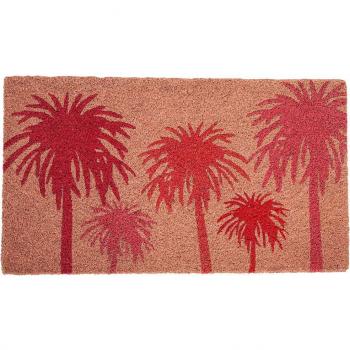 Felpudo Fisura – Felpudo entrada casa de coco con base antideslizante de PVC, pintado a mano, medidas: 70 cm x 40 cm, diferentes colores y diseños, modelo palmeras rosas