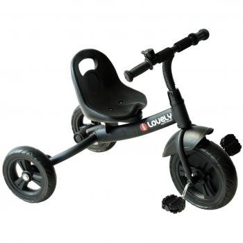 HOMCOM Triciclo para Niños más de 18 Meses con Timbre Guardabarros Rueda de Seguridad 74x49x55cm Negro