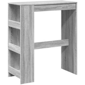 Mesa alta bar con estantes madera gris Sonoma 90x47,5x103,5 cm