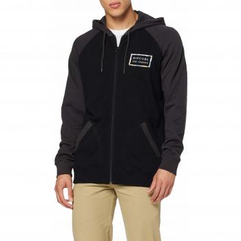 RIP CURL Rider's Raglan Fleece Sudadera, Hombre, Black, M