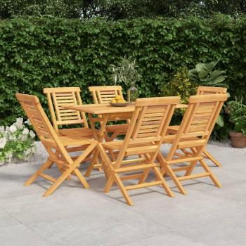 7-Piece Solid Teak Wood Garden Dining Set
