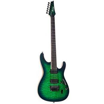 Ibanez Prestige S6521Q Electric Guitar with Case - Surreal Blue Burst Gloss