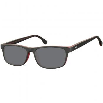 SmartBuy Collection Rectangle Full Rim Plastic Men's Prescription Sunglasses Burgundy Size 55