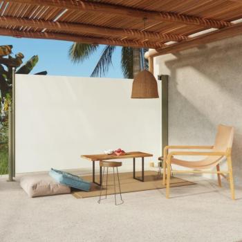 Toldo lateral retráctil de jardín crema 180x300 cm