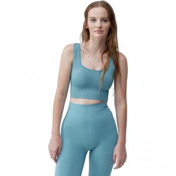 Top Deportivo Mujer Yami Born Living Yoga Azul Claro Soporte Medio-Alto Talla M