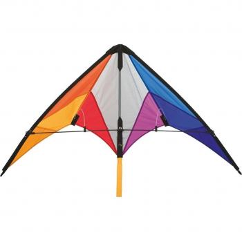 Calypso II Rainbow Stunt Kite - 59x110cm, Suitable for Ages 8+, Includes 20kp Polyester Lines (2x20m)