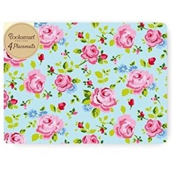 Cooksmart - Salvamanteles individuales, modelo Vintage Floral, paquete de 4
