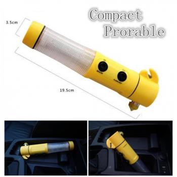 Martillo de seguridad de coche con la emergencia Beacon cinturón de seguridad cortador y linterna impermeable mano libre de apoyo