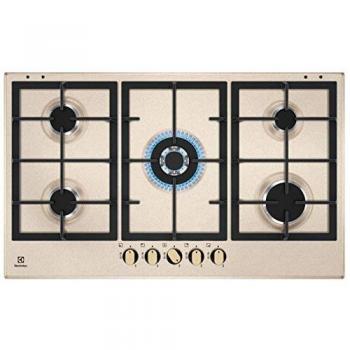 Piano Cottura a Gas Electrolux KGS9536RS 90 cm con 5 Quemadores y Wok Color Sabbia