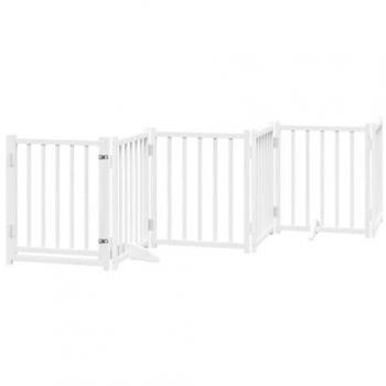 Puerta de perros plegable 6 paneles madera abeto blanco 300 cm, Puerta para Mascotas, Puerta de Seguridad para Perros, Puerta para Perros de Seguridad