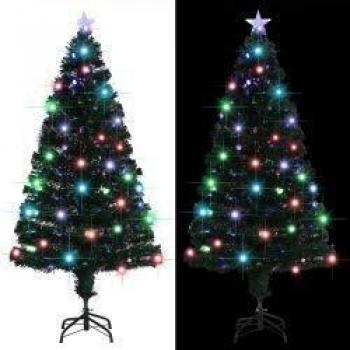 vidaXL Arbol de Navidad Artificial con Soporte/LED 150 cm 170 Ramas Hogar Decoración Navideña Estilo Abeto Pino Adornos Fiesta Christmas Celebración