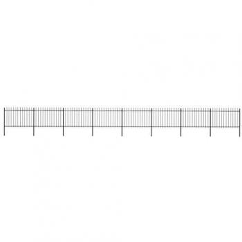 vidaXL Valla Jardín con Puntas de Lanza Acero Negro 13.6x1.2m Cercado Paneles Decoración Entrada Patio Terraza Hogar Negocio Segura Robusta Duradera